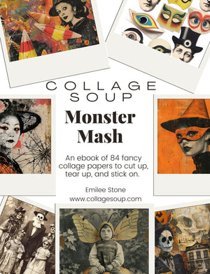 Collage Soup Monster Mash – Collage Book (Paperback) | 80 Pages of Vampires, Witches & Ghouls for Journals & Mixed Media