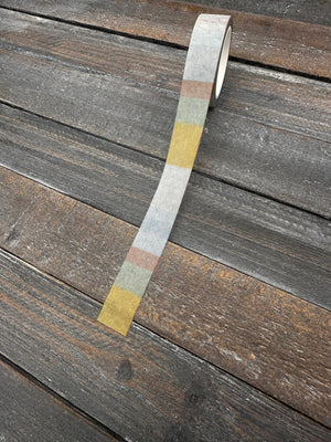 Collage Soup Muted Block Stripes – Washi Tape | Mustard, Sage, Blue & Rust Stripes for Journals & Collage