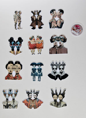 Collage Soup Mystical Twins Paper Bites: 12 Quirky Pre-Cut Designs for Artistic Creations & Crafting Fun 110 lb. Paper