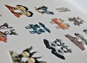 Collage Soup Mystical Twins Paper Bites: 12 Quirky Pre-Cut Designs for Artistic Creations & Crafting Fun 110 lb. Paper