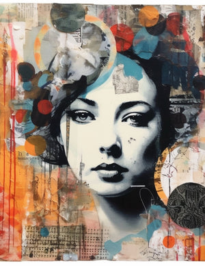 Collage Soup Project 1047 – Journal Card Freebie | Printable Collage Instructions with Faces & Floral Layers