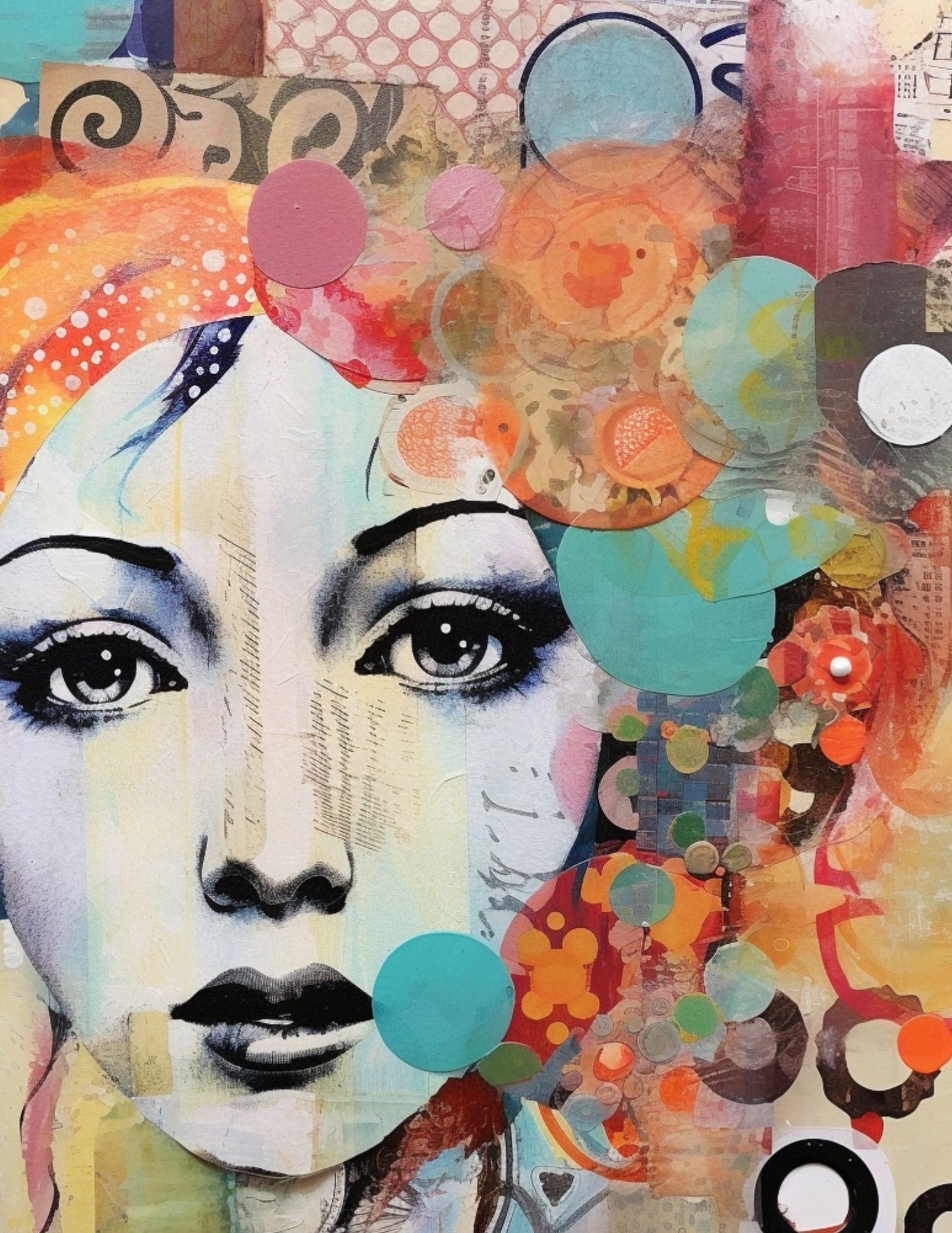 Collage Soup Project 1047 – Journal Card Freebie | Printable Collage Instructions with Faces & Floral Layers