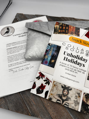 Collage Soup Project #1055 – Unholiday Ornament Soirée | Dark Holiday Art Box with Collage Book & Mixed Media Supplies