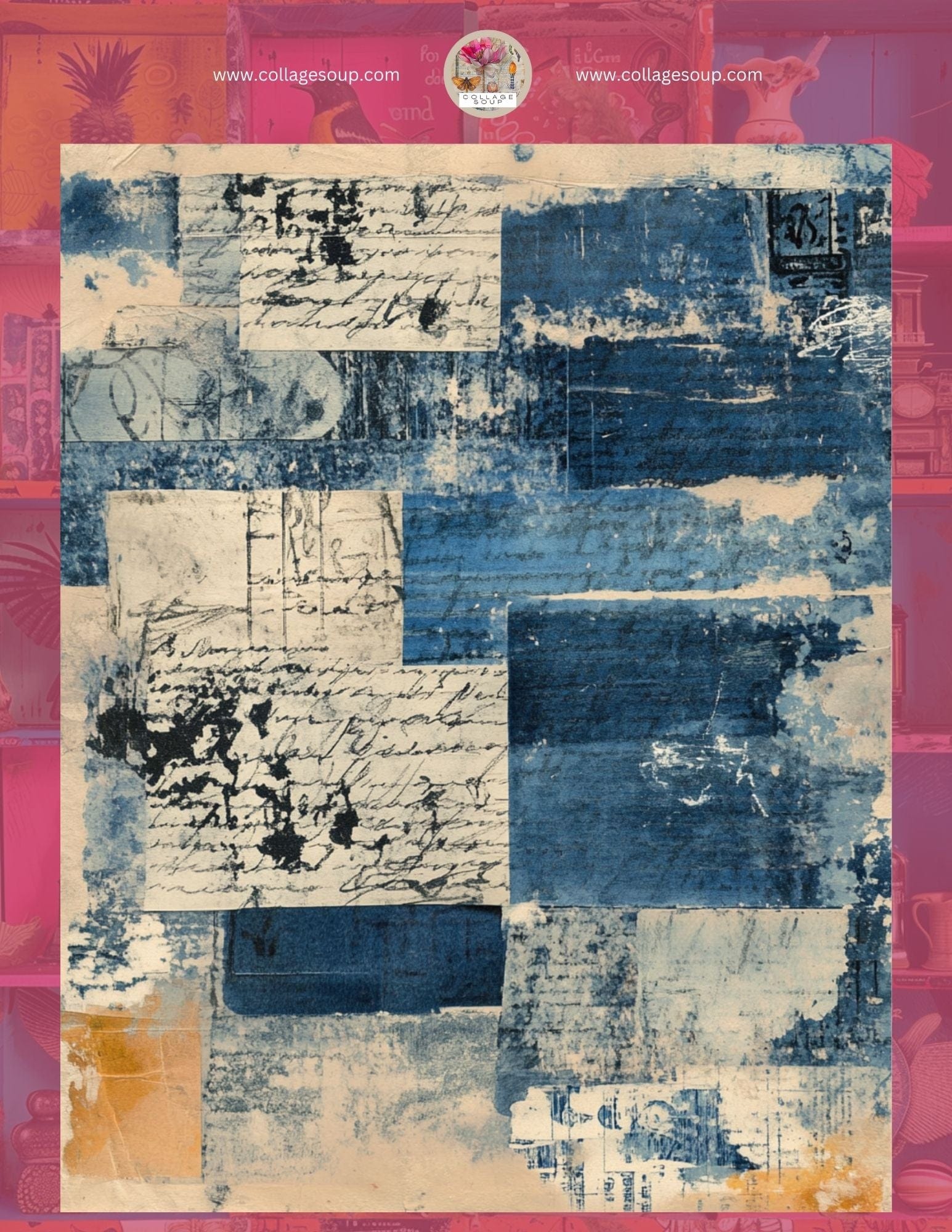 Collage Soup Queen of Hearts Sampler (eBook) FREE Preview of Grunge & Elegance Collage Art – 8 Pages FREE Special Edition