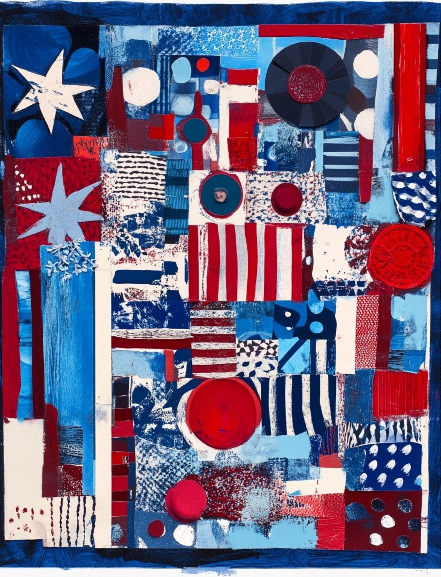 Collage Soup Red, White & Weird (eBook) Patriotic & Playful Printable Collage – 80 Pages