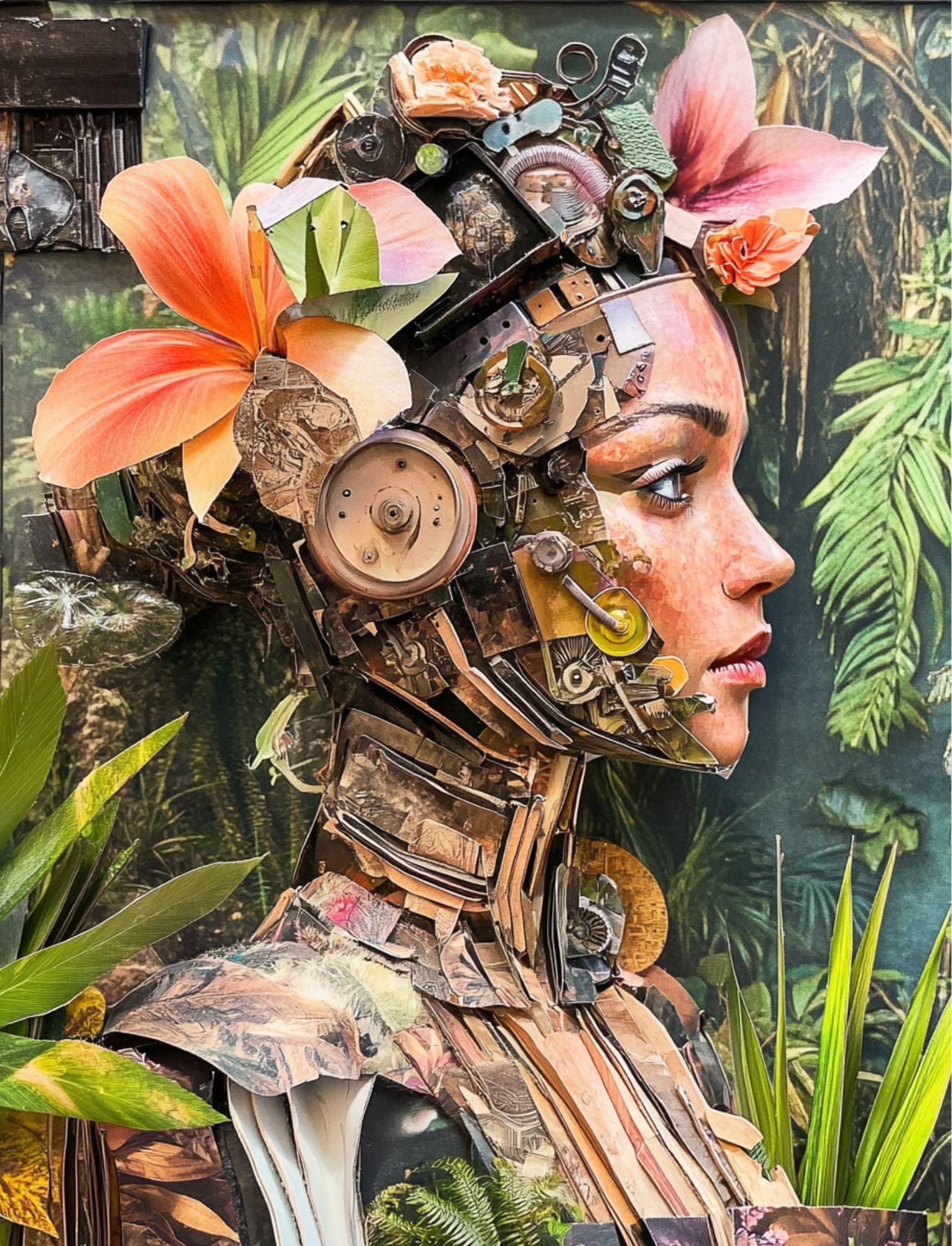 Collage Soup Robotropica (eBook) Whimsical Sci-Fi and Tropical Cut-and-Collage Pages – 80 Pages