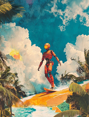 Collage Soup Robotropica (eBook) Whimsical Sci-Fi and Tropical Cut-and-Collage Pages – 80 Pages