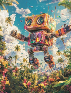 Collage Soup Robotropica (eBook) Whimsical Sci-Fi and Tropical Cut-and-Collage Pages – 80 Pages