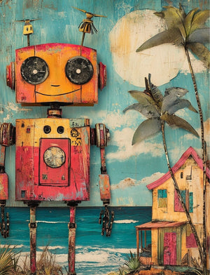 Collage Soup Robotropica (eBook) Whimsical Sci-Fi and Tropical Cut-and-Collage Pages – 80 Pages