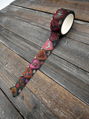 Collage Soup Sacred Hearts Washi Tape | Adhesives | Folk-Art Hearts for Journals & Collage