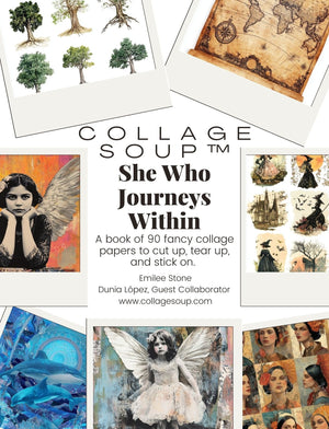Collage Soup She Who Journeys Within – A Visual Grimoire for Collage & Ritual (Paperback, 100 Pages)