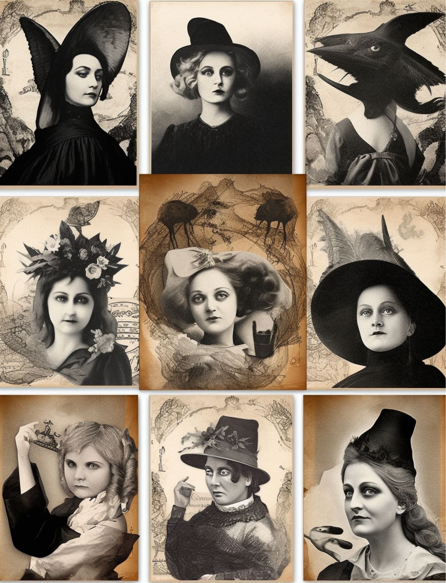 Collage Soup Starlight Sisters: A 70-Page Printable eBook of Mystical Collage Images