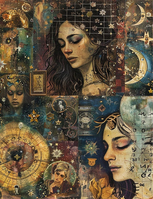 Collage Soup Starlight Sisters: A 70-Page Printable eBook of Mystical Collage Images