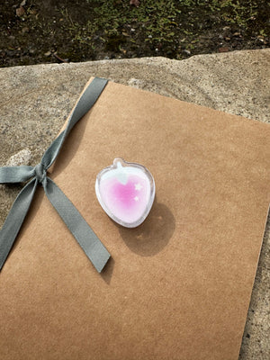 Collage Soup Strawberry Sparkle Clip – Glittery Red Resin Journal Clip (2”)