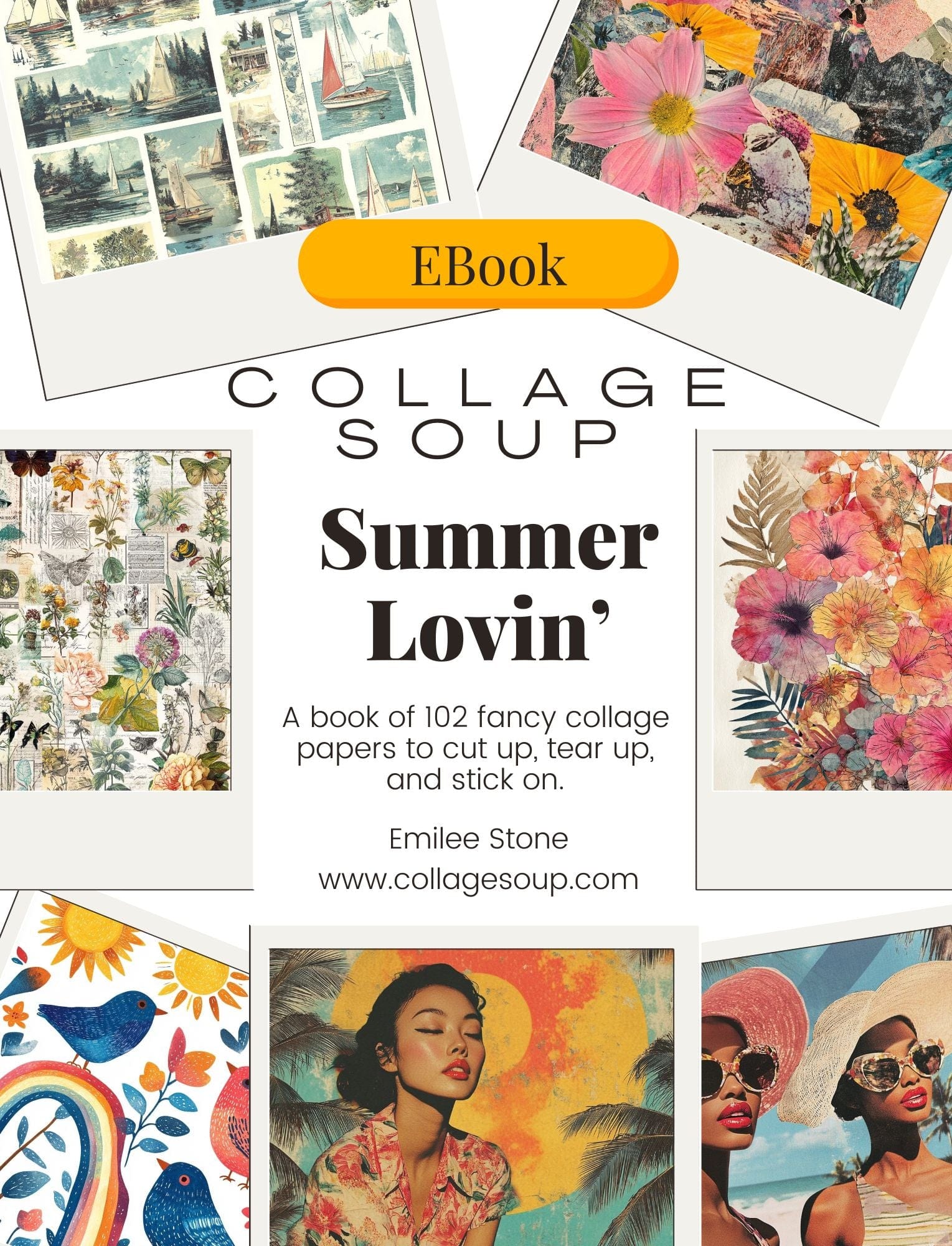 アート・デザイン・音楽 LULUCO SUMMER BOOKLET Summer Lovin' (eBook) Printable Summer-Themed Collage Art