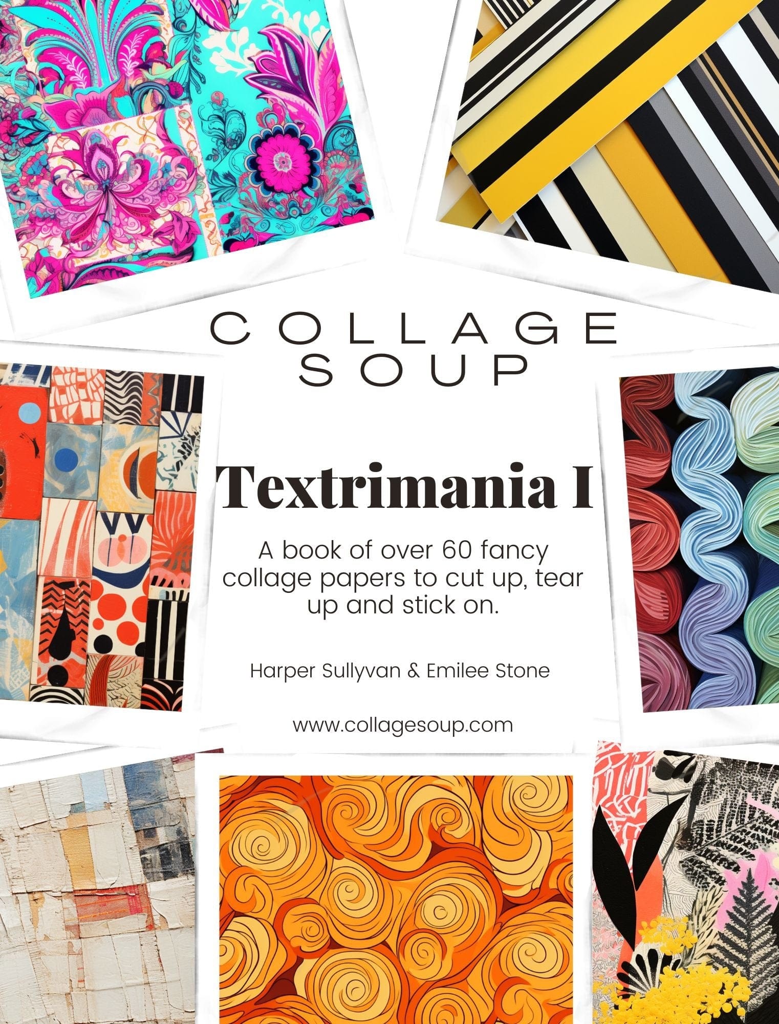 Collage Soup Textrimania – A 60-Page Printable Collage eBook for $0.99