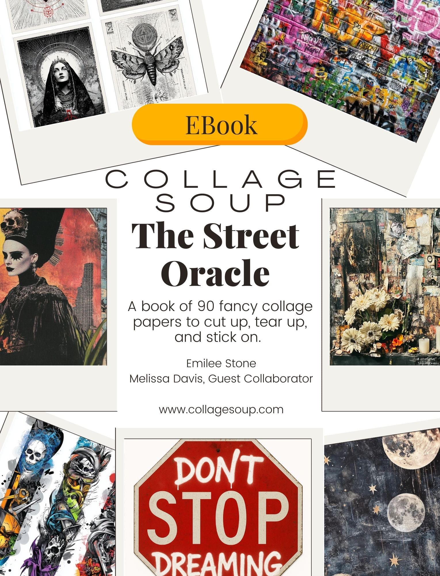 Street Oracle eBook with mystical urban tarot collage sheets