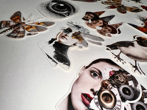 Collage Soup The Three Dunces – Chunky 300 lb Paper Bites for Junk Journals & Mixed Media (24 pcs)