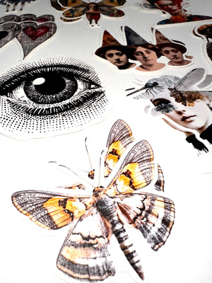 Collage Soup The Three Dunces – Chunky 300 lb Paper Bites for Junk Journals & Mixed Media (24 pcs)