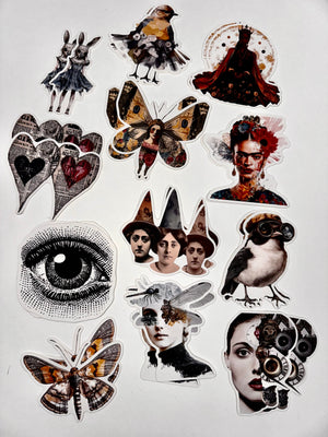 Collage Soup The Three Dunces – Chunky 300 lb Paper Bites for Junk Journals & Mixed Media (24 pcs)