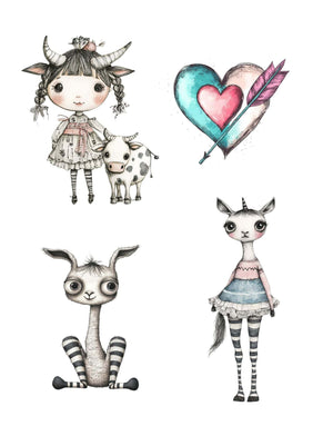 Collage Soup The Unruly Ones | eBook | Expressive doll collage sheets & textured mixed media backgrounds