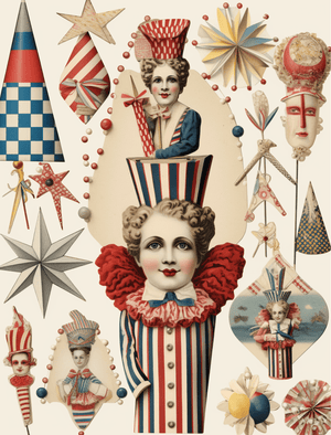 Collage Soup Three Ring Circus – A 60-Page Vintage Circus Collage eBook