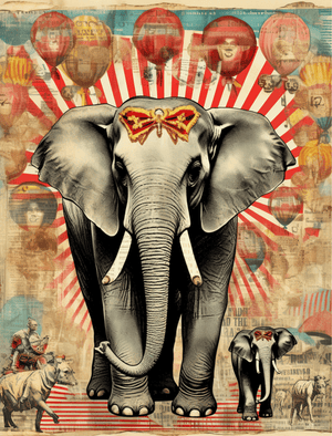 Collage Soup Three Ring Circus – A 60-Page Vintage Circus Collage eBook