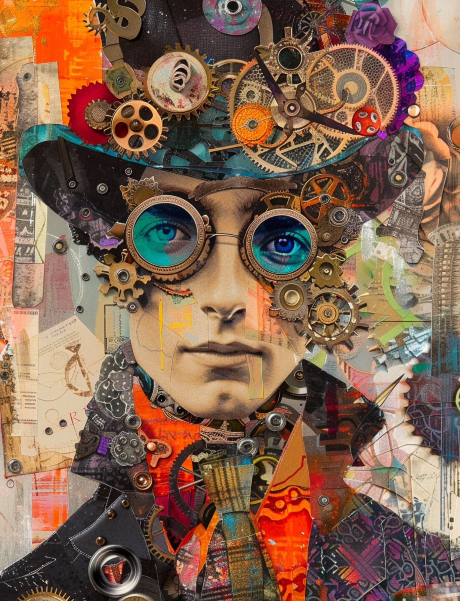 Collage Soup Timekeeper’s Atlas (eBook) Fantasy Collage Art with Gears, Maps & Steampunk Style – 90 Pages