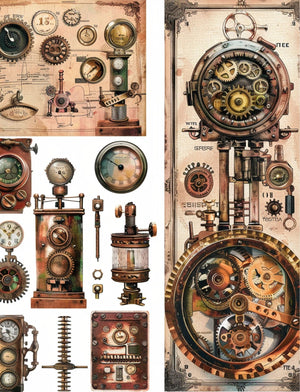 Collage Soup Timekeeper’s Atlas (eBook) Fantasy Collage Art with Gears, Maps & Steampunk Style – 90 Pages