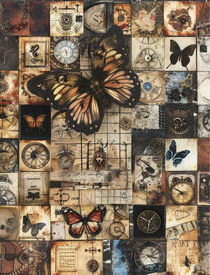 Collage Soup Timekeeper’s Atlas: Vintage, Mechanical, and Fantastical Collage Papers (Paperback) – 90 Pages