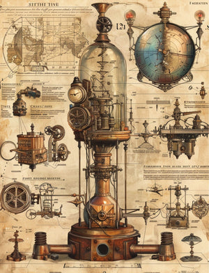 Collage Soup Timekeeper’s Atlas: Vintage, Mechanical, and Fantastical Collage Papers (Paperback) – 90 Pages