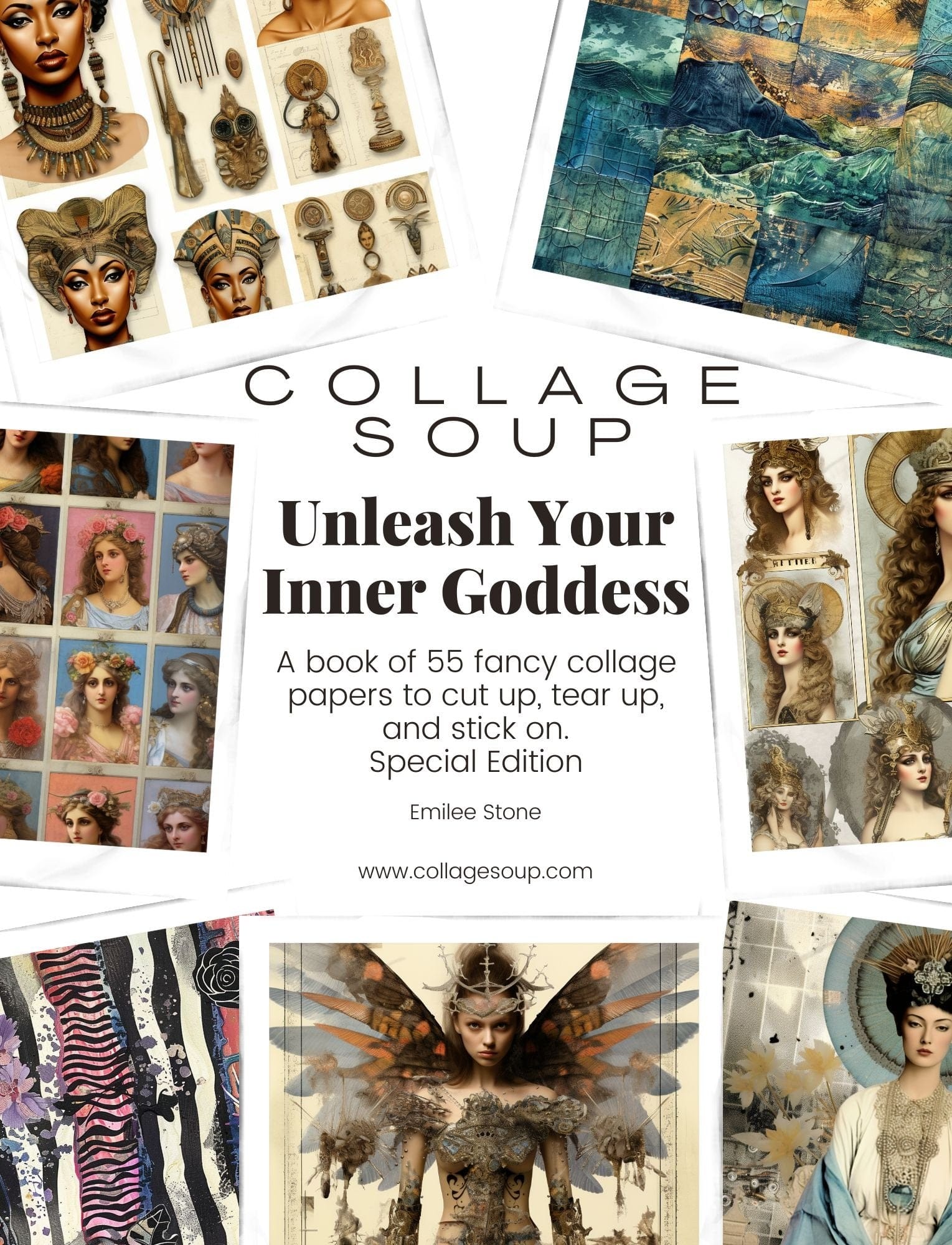 Collage Soup Unleash Your Inner Goddess: Special Edition – 55 Empowering Collage Papers