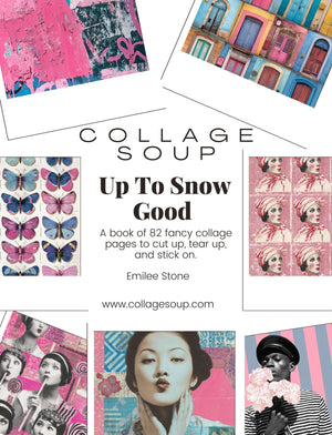 Collage Soup Up To Snow Good | eBook | Pink & blue winter collage pages for journals