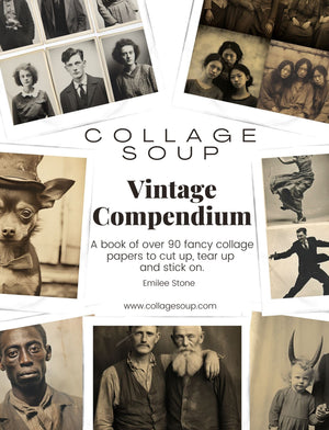 Collage Soup Vintage Compendium (Paperback) Whimsical & Nostalgic Collage Art for Creative Projects 100 Pages