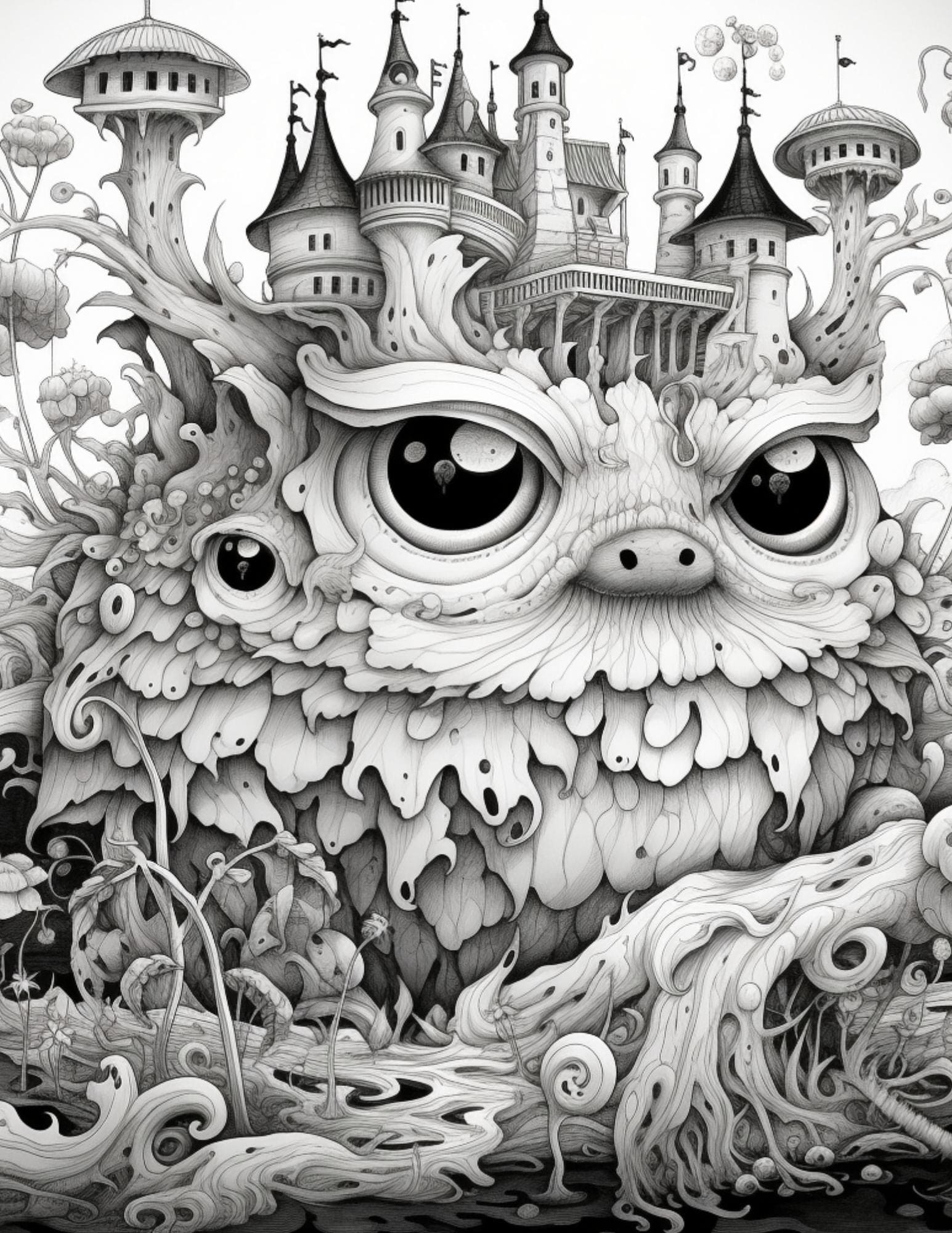 Collage Soup Zephyrlandia: Printable (eBook) Fantasy Creatures for Coloring, Collage & Art Journals – 45 Pages