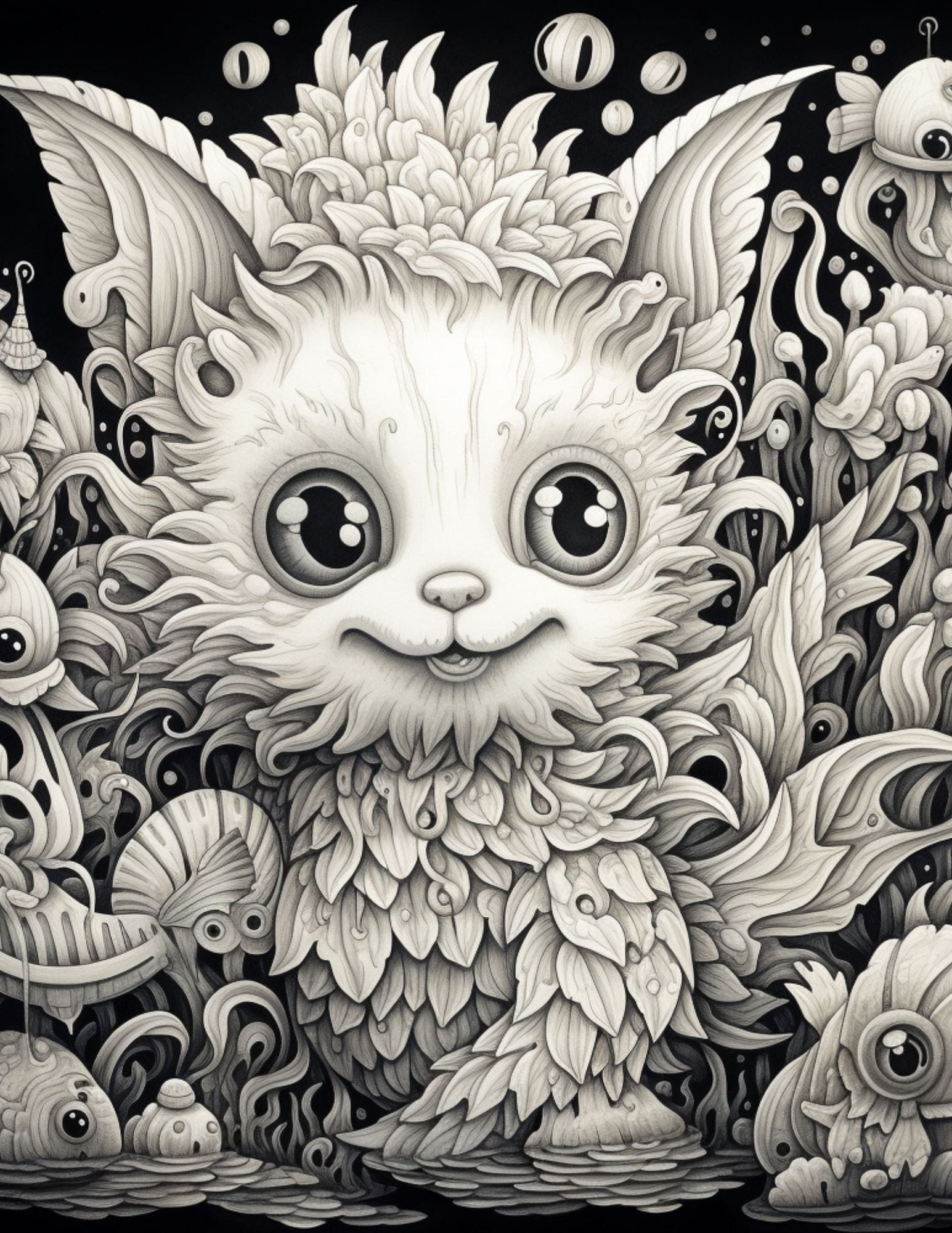 Collage Soup Zephyrlandia: Printable (eBook) Fantasy Creatures for Coloring, Collage & Art Journals – 45 Pages