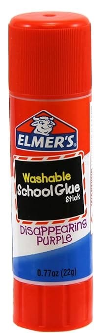 Amazon Elmer's Disappearing Purple School Glue Sticks – Washable, 22g, 3 Pack