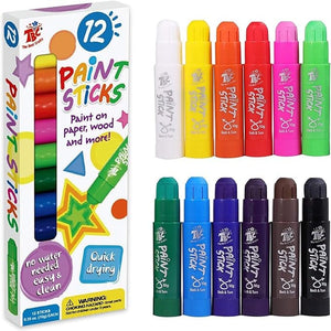 Amazon TBC The Best Crafts Paint Sticks – 12 Classic Washable Colors for Kids