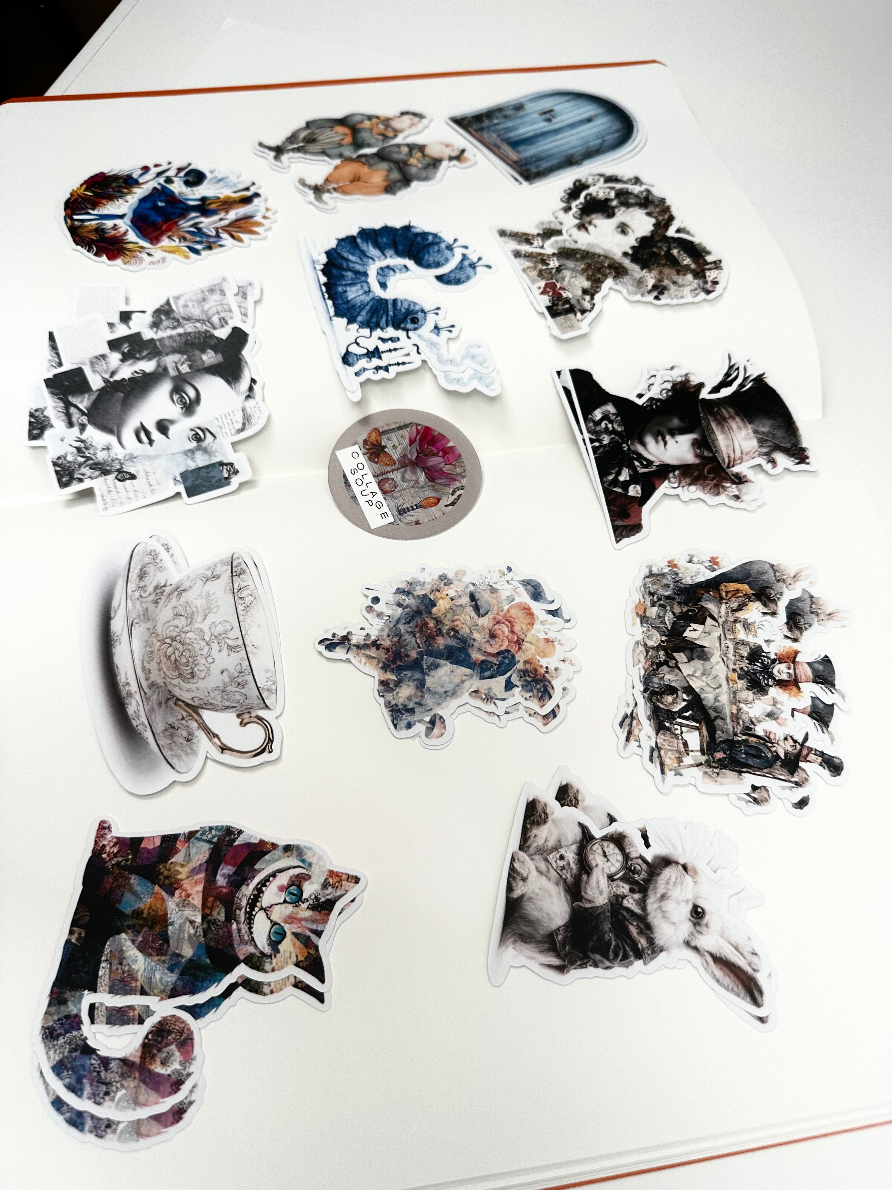 Collage Soup Alice’s Adventures in Wonderland – 24-Piece Paper Bites Collage Set