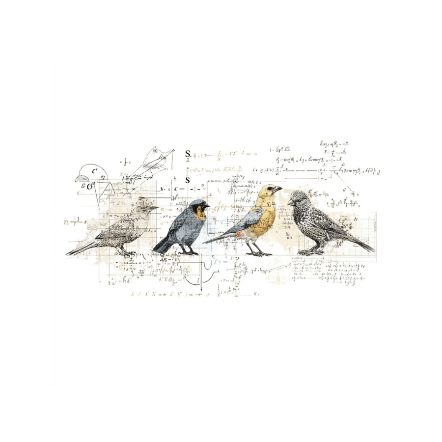 Collage Soup Bird Nerd Bites – Mini Bird Collage Cut-Outs for Journals & Crafts (24 pieces)