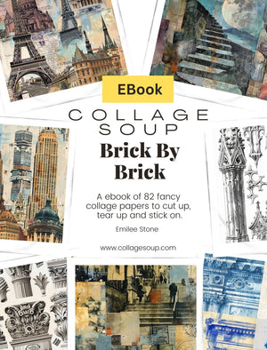 Collage Soup Brick By Brick (eBook) Playful Collage Art with Building Block Designs for Crafting 83 Pages