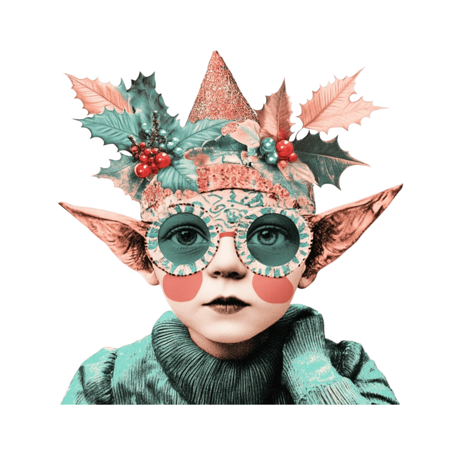 Collage Soup Christmas Crew Digi-Bites | Digital Download | Digital Die Cuts for Collage, Journaling, Mixed Media