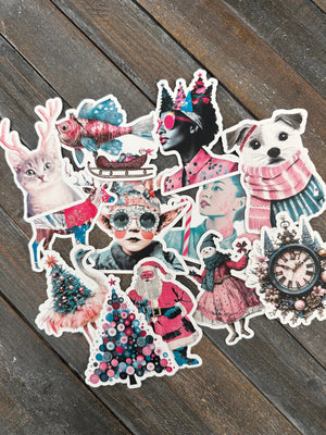 Collage Soup Christmas Crew | Paper Bites | Whimsical die-cut pieces for journals & collage