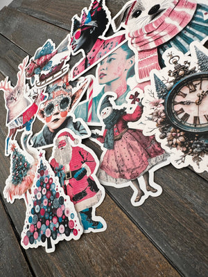 Collage Soup Christmas Crew | Paper Bites | Whimsical die-cut pieces for journals & collage