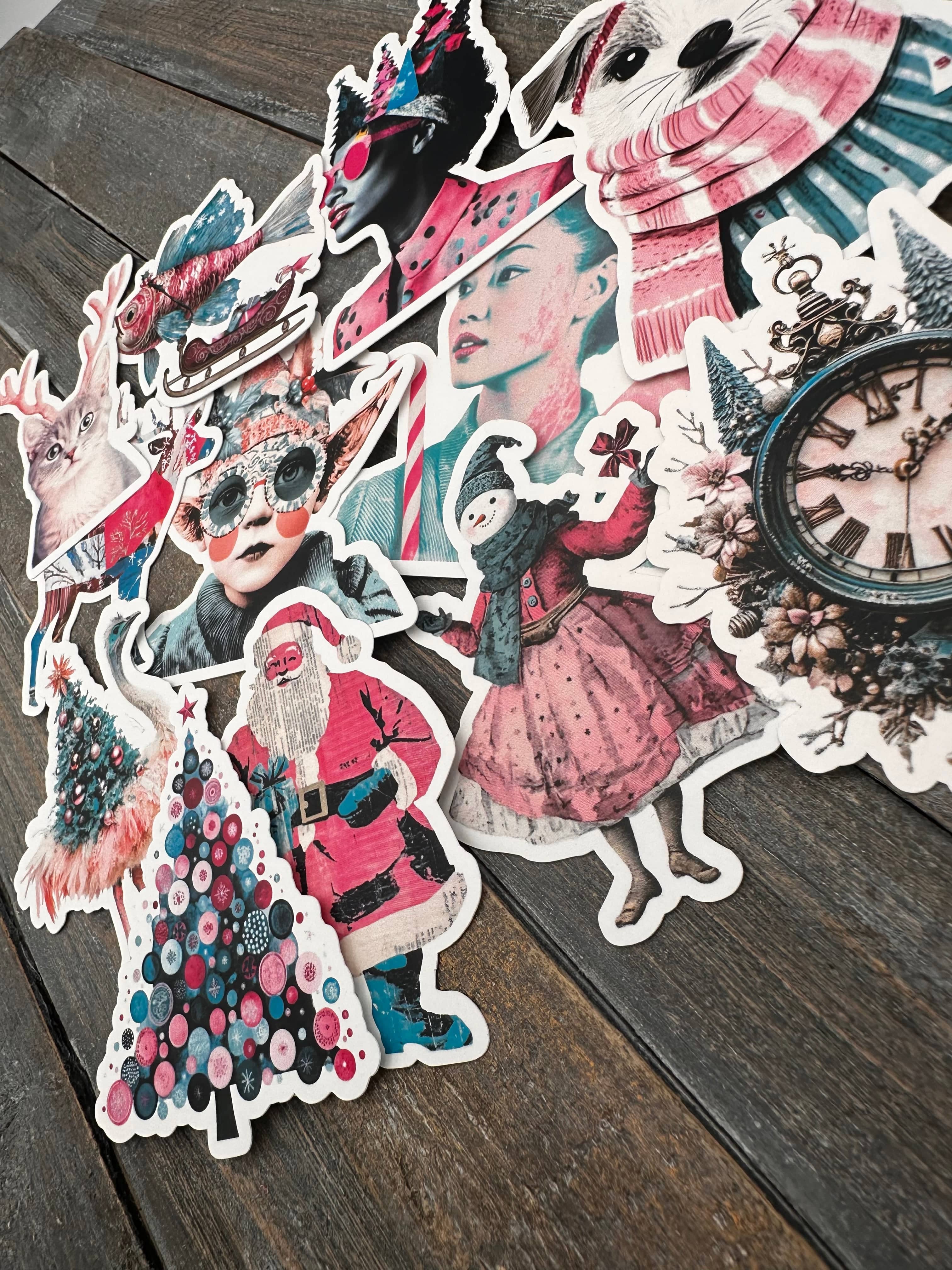 Collage Soup Christmas Crew | Paper Bites | Whimsical die-cut pieces for journals & collage