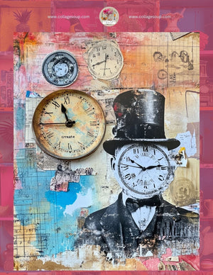 Collage Soup Clock Men FREEBIE - collage sheets