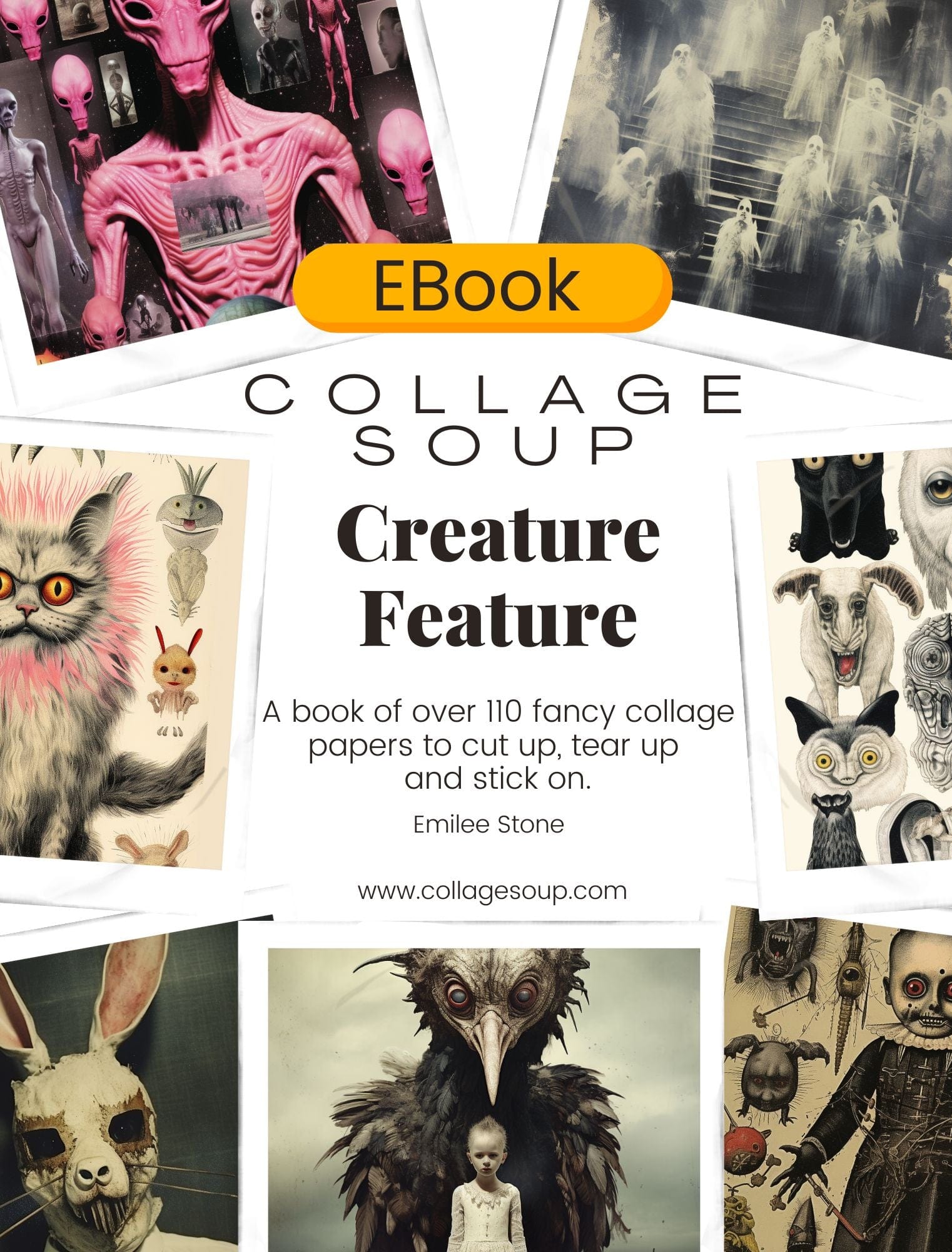 Collage Soup Creature Feature – eBook | 110+ Pages of Frightening Collage Papers for Horror Art & Journals