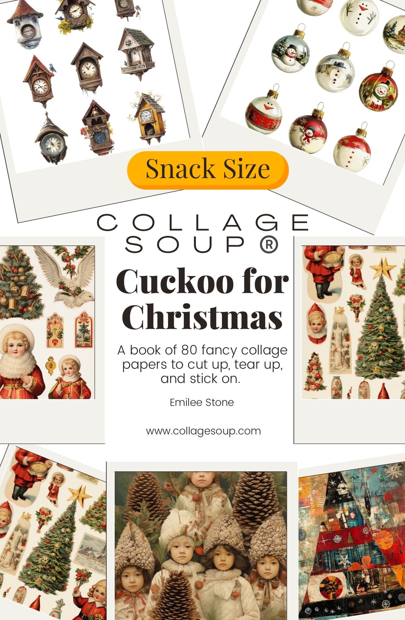Collage Soup Cuckoo for Christmas — Vintage Holiday Collage Paperback Book