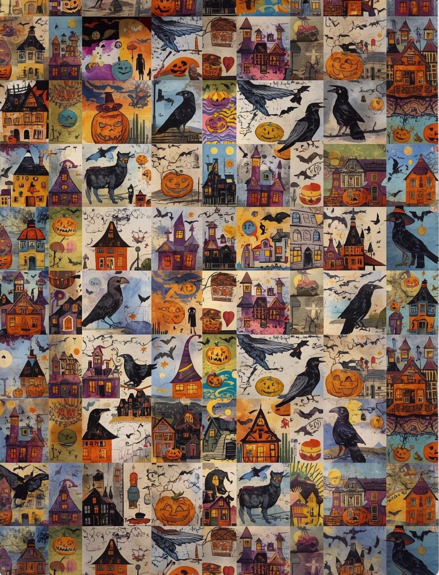 Collage Soup Curses! It’s Halloween – Paperback | 84 Pages of Festive Collage Papers with Cats, Costumes & Bats