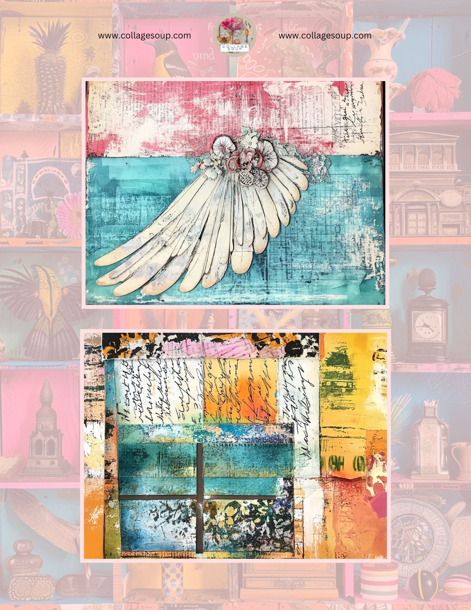 Collage Soup Free Mixed Media Backgrounds | Printable Collage Sheets for Journaling & Art